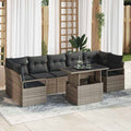 Garten-Sofa-Set mit Kissen 8 pcs Grau Poly-Rattan