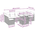 Garten-Sofa-Set mit Kissen 8 pcs Beige und Creme Poly-Rattan