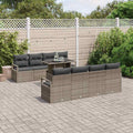 Garten-Sofa-Set mit Kissen 7 pcs Grau Poly-Rattan