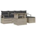 Garten-Sofa-Set mit Kissen 6 pcs Hellgrau