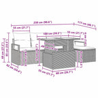 Garten-Sofa-Set mit Kissen 6 pcs Hellgrau