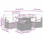 Garten-Sofa-Set mit Kissen 6 pcs Braun und Creme Poly-Rattan