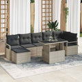 Garten-Sofa-Set mit Kissen 8 pcs Hellgrau