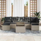 Garten-Sofa-Set mit Kissen 8 pcs Hellgrau
