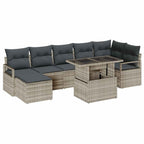 Garten-Sofa-Set mit Kissen 8 pcs Hellgrau