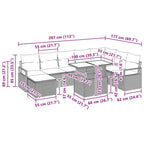 Garten-Sofa-Set mit Kissen 9 pcs Schwarz
