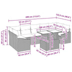 Garten-Sofa-Set mit Kissen 8 pcs Schwarz Poly-Rattan