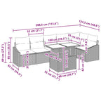 Gartensofa-set mit Kissen 7 pcs Hellgrau Poly-Rattan