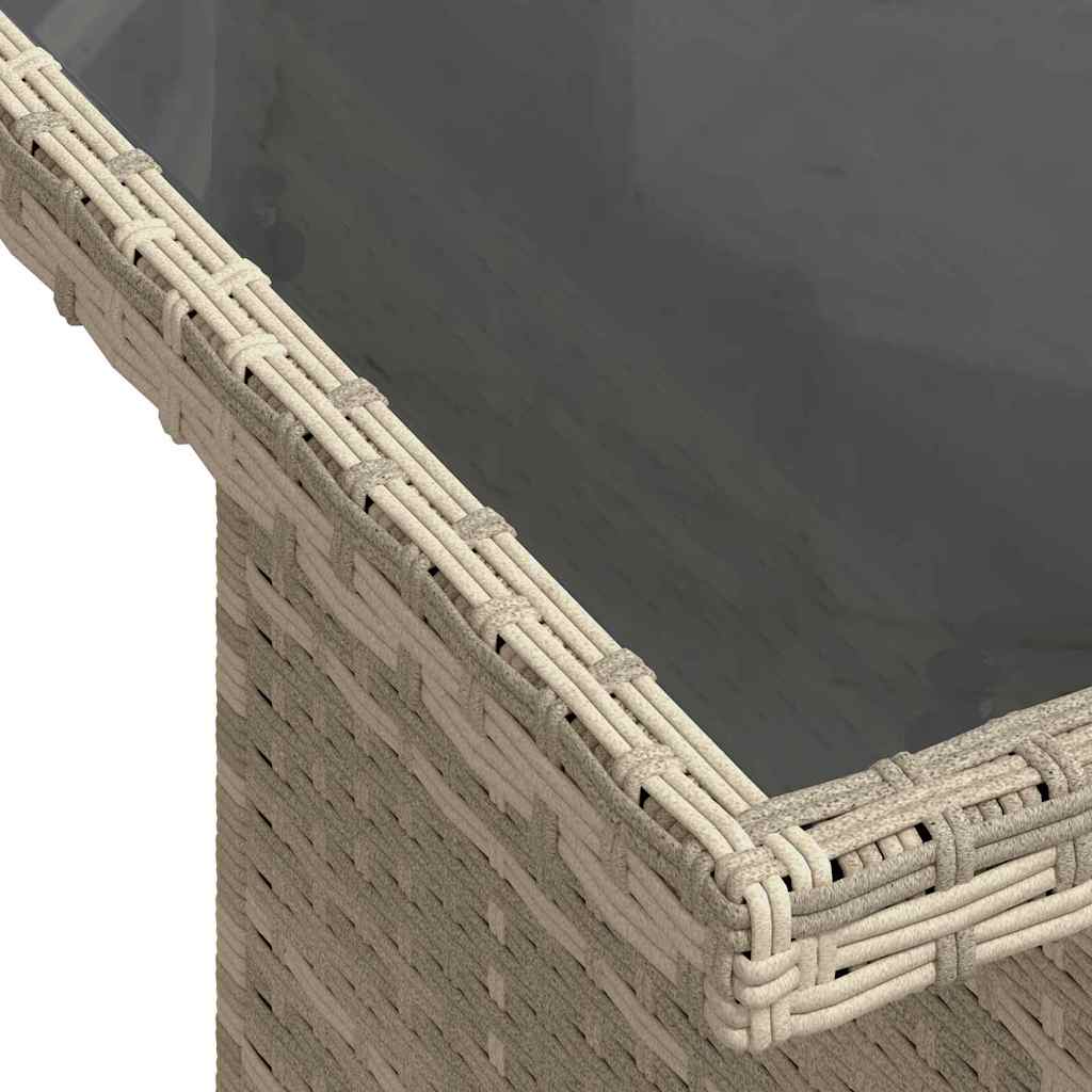 Gartensofa-set mit Kissen 9 pcs Hellgrau Poly-Rattan