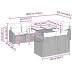 Gartensofa-set mit Kissen 9 pcs Hellgrau Poly-Rattan