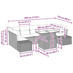 Sofa Set mit Kissen 8 pcs Hellgrau Poly-Rattan