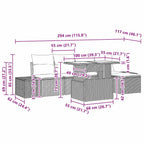Gartensofa-set mit Kissen 6 pcs Schwarz Poly-Rattan