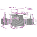 Gartensofa-set mit Kissen 5 pcs Schwarz Poly-Rattan