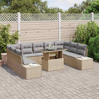 Garten-Sofa-Set mit Kissen 10 pcs Beige und Hellgrau