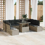 Garten-Sofa-Set mit Kissen mit Speicher 10 pcs Hellgrau