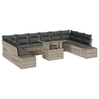 Garten-Sofa-Set mit Kissen mit Speicher 11 pcs Hellgrau