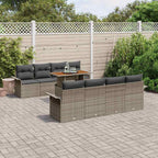 Gartensofa-set mit Kissen 7 pcs Grau Poly-Rattan