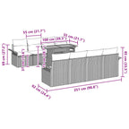 Garten-Sofa-Set mit Kissen 7 pcs Grau und Marineblau