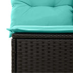 Garten-Sofa-Set mit Kissen mit Speicher 6 pcs Schwarz und blau