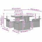 Garten-Sofa-Set mit Kissen 5 pcs Schwarz