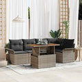 Garten-Sofa-Set mit Kissen 6 pcs Grau