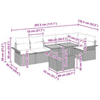 Gartensofa-set mit Kissen 7 pcs Schwarz und Creme Poly-Rattan