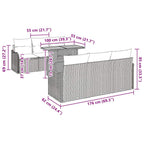 Gartensofa-set mit Kissen 7 pcs Beige und Hellgrau Poly-Rattan