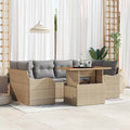 Garten-Sofa-Set mit Kissen 7 pcs Beige und Hellgrau