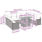 Garten-Sofa-Set mit Kissen 10 pcs Schwarz