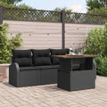 Garten-Sofa-Set 5 pcs Schwarz