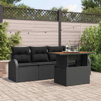 Garten-Sofa-Set 5 pcs Schwarz