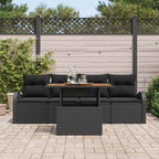 Garten-Sofa-Set 5 pcs Schwarz