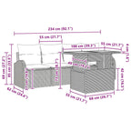 Garten-Sofa-Set 5 pcs Schwarz