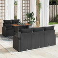 Garten-Sofa-Set mit Kissen 6 pcs Schwarz