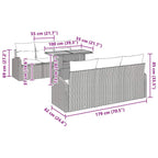 Garten-Sofa-Set mit Kissen 7 pcs Schwarz