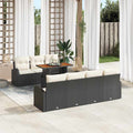 Garten-Sofa-Set mit Kissen 8 pcs Schwarz und Creme