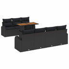Garten-Sofa-Set mit Kissen 8 pcs Schwarz