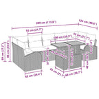 Garten-Sofa-Set mit Kissen 8 pcs Grau