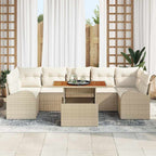 Garten-Sofa-Set mit Kissen 8 pcs Beige und Creme