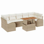 Garten-Sofa-Set mit Kissen 8 pcs Beige und Creme