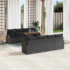 Garten-Sofa-Set mit Kissen 7 pcs Schwarz