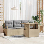 Garten-Sofa-Set mit Kissen 5 pcs Beige und Hellgrau