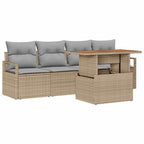 Garten-Sofa-Set mit Kissen 5 pcs Beige und Hellgrau