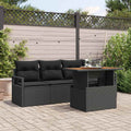 Garten-Sofa-Set mit Kissen 5 pcs Schwarz