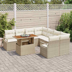 Garten Essgruppe mit Kissen 9 pcs Beige und Creme
