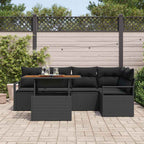 Garten Essgruppe mit Kissen 6 pcs Schwarz und Braun