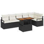 Garten Essgruppe mit Kissen 7 pcs Schwarz und Creme