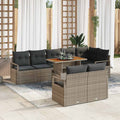 Garten-Sofa-Set mit Kissen mit Kissen 9 pcs Grau und Braun
