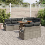 Garten-Sofa-Set mit Kissen mit Kissen 9 pcs Grau und Braun