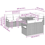 Garten-Sofa-Set mit Kissen mit Kissen 9 pcs Grau und Braun